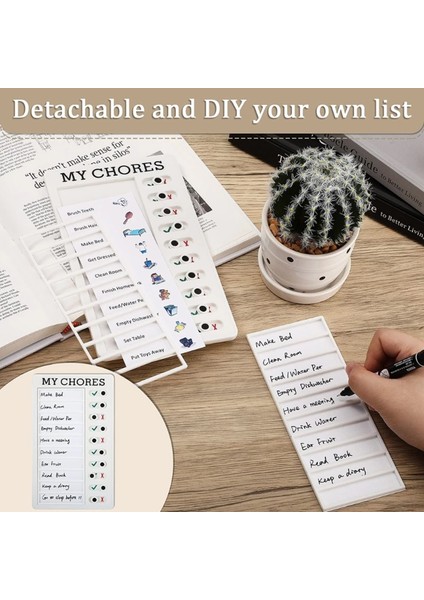 Boş Notlar Kağıt Yeniden Kullanılabilir Işlerim Kontrol Listesi Günlük Planlayıcı Notu Plastik Tahta Görev Tablosu Çocuk Için Sorumluluk Davranışı Öz Disiplin Kartı (Yurt Dışından)