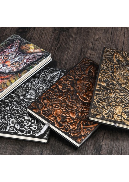 Renk A5 Vintage 3D Kabartmalı Not Defteri El Yapımı Deri Günlük Yazma Dizüstü Astarlı Dowling Kağıtları Gazeteci Yazar Öğretmen Için (Yurt Dışından)