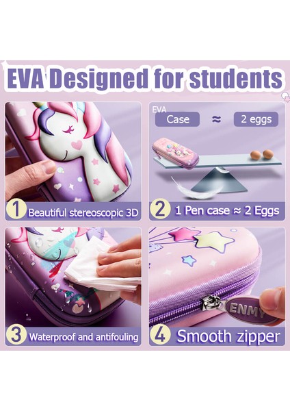 Unicorn Pembe-2 Katmanlı 3D Büyük Kapasiteli Unicorn Kalem Kutusu Kawaii Sevimli Kalem Kutusu Çanta Kılıfı Okula Dönüş Malzemeleri Organizatör Kore Japon Kırtasiye (Yurt Dışından) fırsatları
