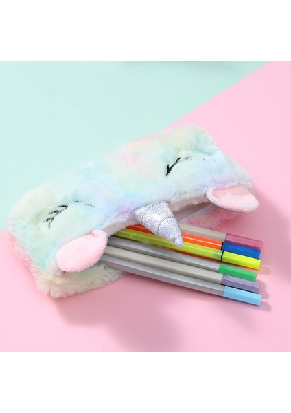 Stil 1 Unicorn Kalem Kutuları Kızlar Için Trousse Scolaire Kalem Çantası Peluş Kawaii Kırtasiye Kalem Kutusu Estuche Escolar Sevimli Kalem Kutusu (Yurt Dışından) modelleri