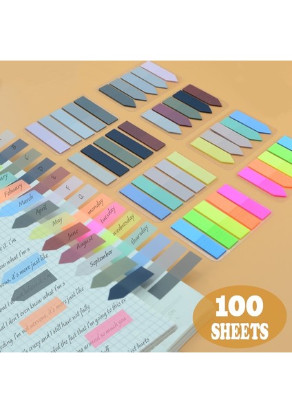 1 Paket (100 Sayfa) 100 Sayfa, Posted It Şeffaf Yapışkan Notlar Kendinden Yapışkanlı Açıklama Kitapları Şeffaf Kawaii Kırtasiye Yer Imleri Sevimli Sekmeler Not Defteri (Yurt Dışından)