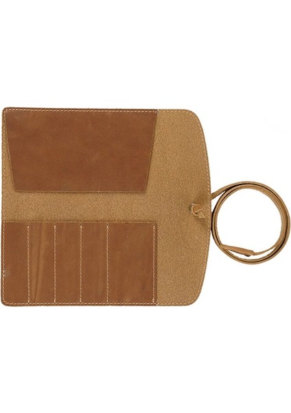 Kahve 100% Hakiki Deri Rulo Kalem Çanta Organizatör Sarma Çanta Vintage Retro Yaratıcı Kırtasiye Ürün Ofis Okul Malzemeleri Hediye Yeni (Yurt Dışından)