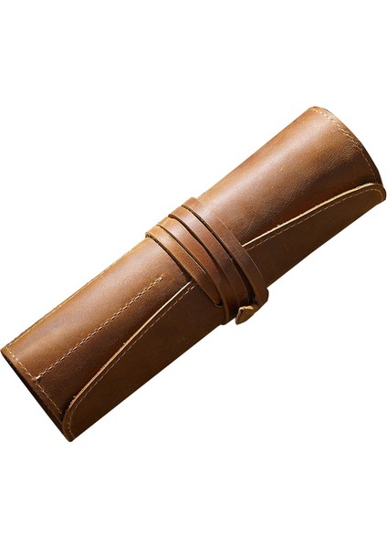 Kahverengi 100% Hakiki Deri Rulo Kalem Çanta Organizatör Sarma Çanta Vintage Retro Yaratıcı Kırtasiye Ürün Ofis Okul Malzemeleri Hediye Yeni (Yurt Dışından)