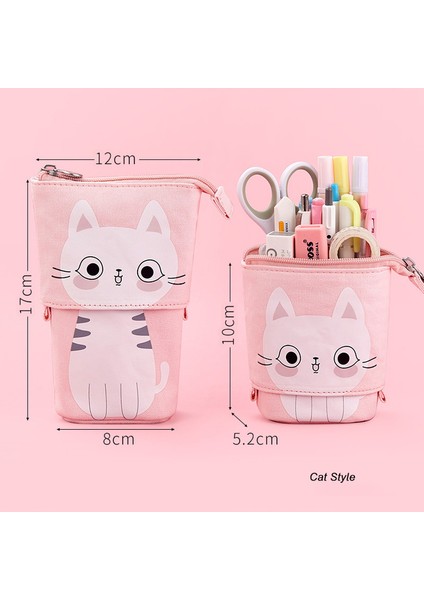 Kedi Sevimli Kedi Kalem Kutusu Kawaii Kalem Kutusu Teleskopik Kalemlik Okul Malzemeleri Öğrenci Kırtasiye Kız Okul Seti Trousse Scolaire (Yurt Dışından)