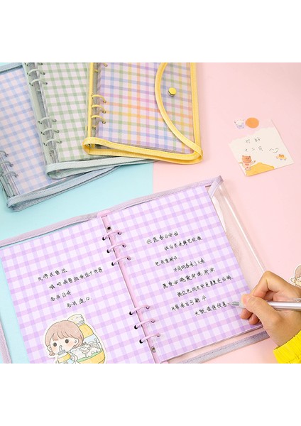 Wmblue A6 A5 A6 Şeffaf El Defter Renkli Klipler ile Bağlayıcı Defter Kapağı Fotoğraf Etiket Toplama Kitap Planlayıcısı Kağıt Kırtasiye (Yurt Dışından) modelleri