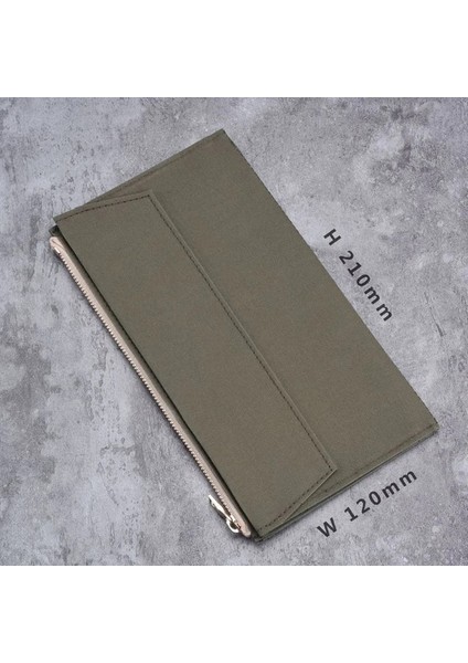 Yeşil Standart L Fromthenon Midori Gezginler Için Vintage Saklama Çantası Dizüstü Fermuarlı Cebi Retro Kanvas Kart Sahibinin Dosya Çantası Okul Kırtasiye (Yurt Dışından)