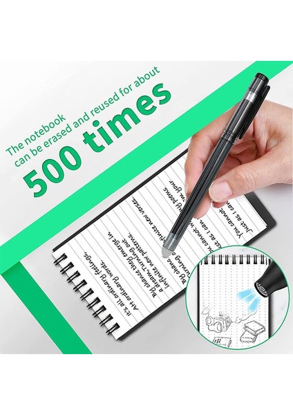 B7 Siyah Çizgi-Nokta Yeniden Kullanılabilir Akıllı Dizüstü B7 Silinebilir Dizüstü Mini Mikrodalga Dalga Bulut Silme Not Defteri Taşınabilir Günlüğü Ofis Okul (Yurt Dışından)
