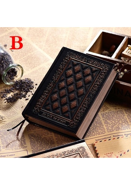 B A5 Retro Boş Iç Sayfa Not Defteri Ciltli Deri Yüz Kitap A5 Rölyef Planlayıcısı Defter Fırçası Altın Gümüş Günlüğü Kitap (Yurt Dışından)