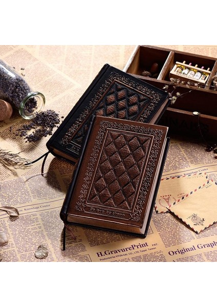 B A5 Retro Boş Iç Sayfa Not Defteri Ciltli Deri Yüz Kitap A5 Rölyef Planlayıcısı Defter Fırçası Altın Gümüş Günlüğü Kitap (Yurt Dışından) fiyatları