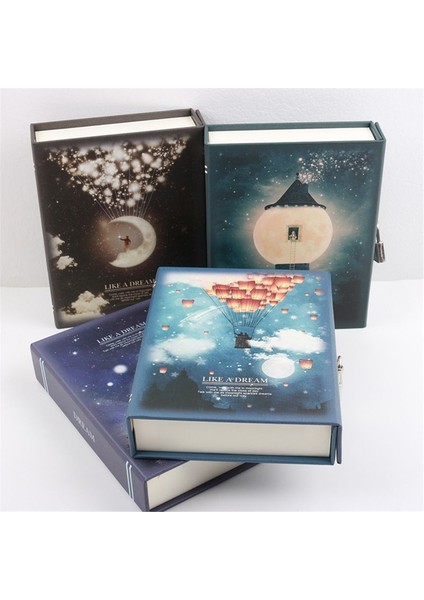 -D "rüya Gibi" Kilitli Günlük Defter Sevimli Fonksiyonel Planlayıcı Kilitli Kitap Günlük Dergisi Kırtasiye Hediye Kutusu Paketi (Yurt Dışından)