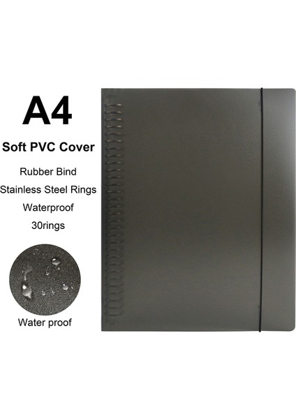 Blackonlycover-A4 A4/b5/a5 Gevşek Yaprak Dolum Ciltli Defter Boş/çizgi/ızgara/cornell Değiştirilebilir Metal Halka Ofisokul Malzemeleri Kırtasiye (Yurt Dışından)