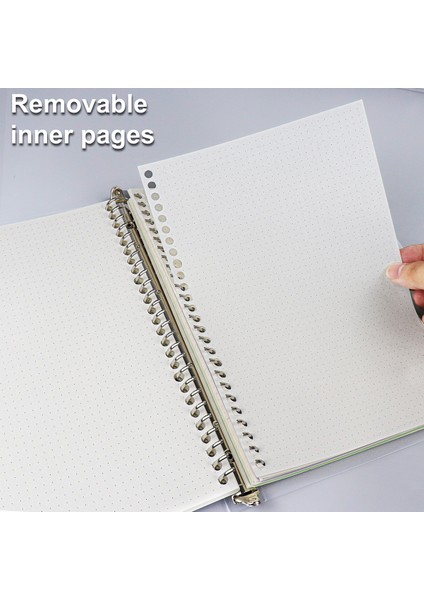 Blackonlycover-A4 A4/b5/a5 Gevşek Yaprak Dolum Ciltli Defter Boş/çizgi/ızgara/cornell Değiştirilebilir Metal Halka Ofisokul Malzemeleri Kırtasiye (Yurt Dışından) indirimleri