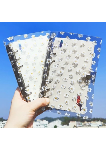 Mor Çizgi A6 A6 Küçük Papatya Dizüstü Şeffaf 6 Halka Bağlayıcı Dosya Klasörü Gevşek Yaprak Halka Bağlayıcı Kawaii Okul Ofis Malzemeleri (Yurt Dışından) indirimleri