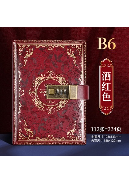 Bir B6 B6 Retro Şifre Kitap Kilitli Günlüğü Yaratıcı El Defter Öğrenci Not Defteri Kırtasiye Dizüstü (Yurt Dışından)