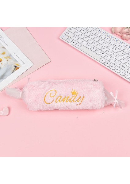 Pembe Yaratıcı Şeker Peluş Kalem Kutusu Sevimli Kalem Çantası Okul Malzemeleri Saklama Çantası Öğrenci Renkli Kalem Kutusu Kızlar Kalem Çantası Çocuk Hediyeler (Yurt Dışından)