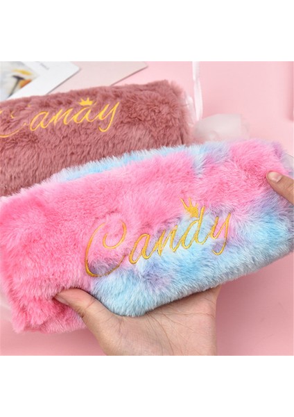 Pembe Yaratıcı Şeker Peluş Kalem Kutusu Sevimli Kalem Çantası Okul Malzemeleri Saklama Çantası Öğrenci Renkli Kalem Kutusu Kızlar Kalem Çantası Çocuk Hediyeler (Yurt Dışından) indirimleri