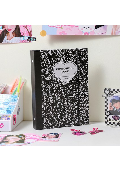 Siyah Moda A5 Ciltli Defter Dergi Kapağı Ins Bandaj Fotoğraf Kartları Çıkartmalar Kitap Fotoğraf Kartları Organzier Kırtasiye Toplama (Yurt Dışından)