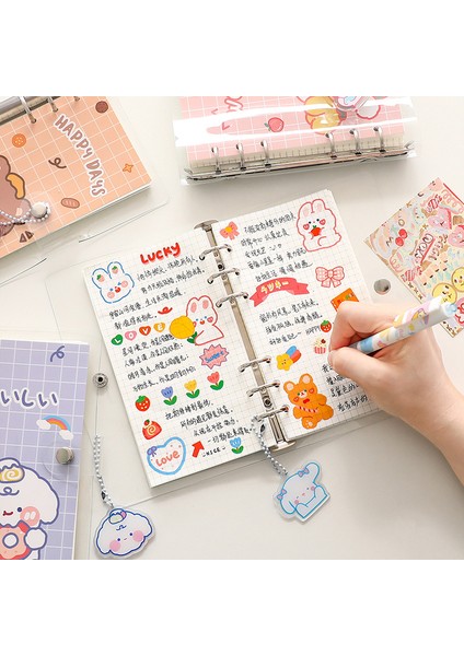 Stil 3 100 Yaprak Kore Sevimli Karikatür Dizüstü Gevşek Yaprak Ayrılabilir Kitap Kawaii Ayı Karalama Defteri Dergisi Planlayıcısı Dizüstü Öğrenci Için (Yurt Dışından)