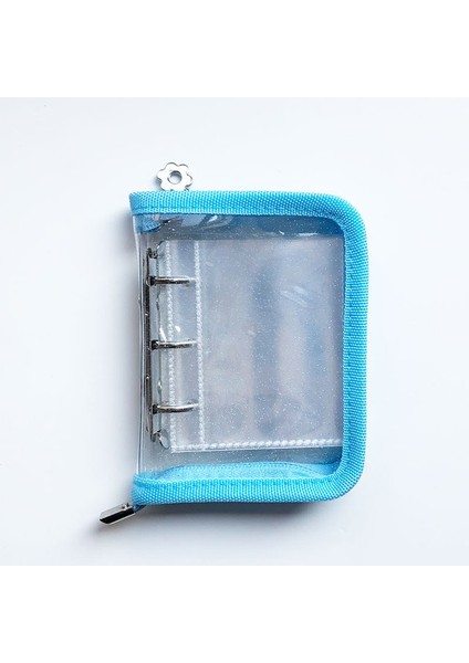 Mavi WITH10SHEETS Mini 3 Delik Spiral Defter 3 Delik Gevşek Yaprak Bağlayıcı Planlayıcısı Pvc Şeffaf Günlüğü Pp Kağıt Zip Çanta Aksesuarları (Yurt Dışından)