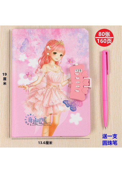 Kilit Günlük Kitabı ile Erkek ve Kızlar Için B Karikatür Şifre Kitabı Eski Tarz Basit ve Sevimli Öğrenci Not Defteri Eskiz Defteri (Yurt Dışından)