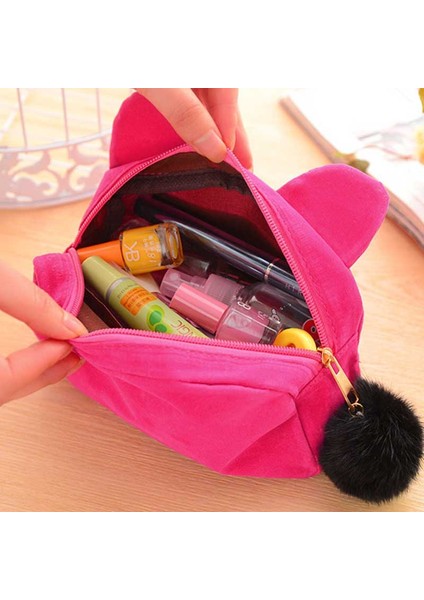 Mor Sevimli Kedi Kalem Kutusu Kawaii Okul Malzemeleri Kızlar Için Tuval Kalem Kutusu Kalem Çantası Kawaii Kalem Kutusu Kırtasiye Hediye (Yurt Dışından) fırsatları