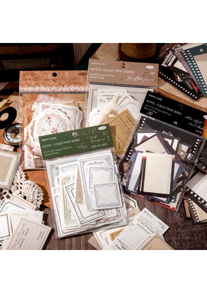 Stil 2 100 Adet Vintage Çerçeve Ingilizce Notlar Bloknot Dekoratif Önemsiz Dergisi Scrapbooking Günlüğü Albümü Etiket Retro Malzeme Kağıt Kartı (Yurt Dışından)