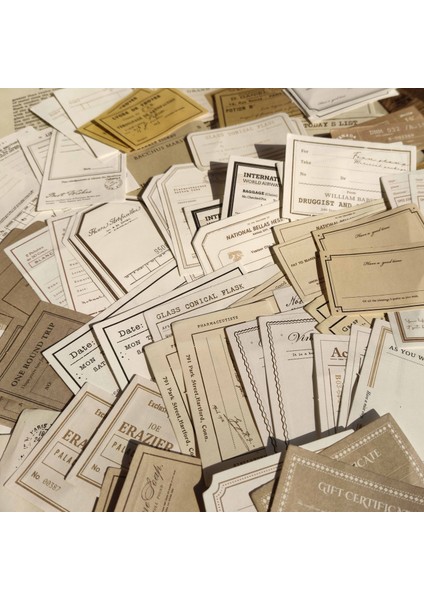 Stil 2 100 Adet Vintage Çerçeve Ingilizce Notlar Bloknot Dekoratif Önemsiz Dergisi Scrapbooking Günlüğü Albümü Etiket Retro Malzeme Kağıt Kartı (Yurt Dışından)