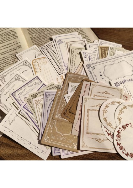 Stil 2 100 Adet Vintage Çerçeve Ingilizce Notlar Bloknot Dekoratif Önemsiz Dergisi Scrapbooking Günlüğü Albümü Etiket Retro Malzeme Kağıt Kartı (Yurt Dışından)