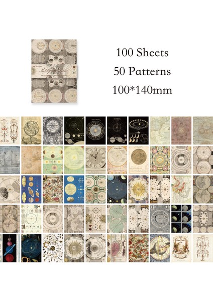 E Journamm 100 Adet/paket Estetik Kraft El Işi Kağıdı Dıy Scrapbooking Dekor Önemsiz Dergisi Sanat Kolaj Fotoğraf Albümü Vintage Arka Plan Kağıdı (Yurt Dışından)