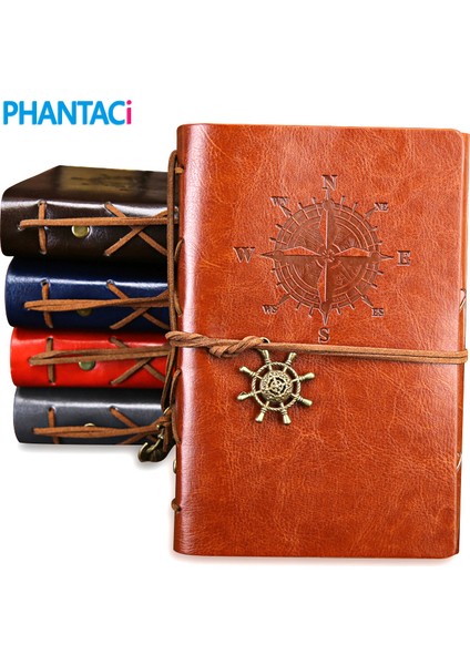 Gri Büyük 165X235MM Retro Vintage Deri Kapak Defter Boş Günlüğü Korsan Tasarım Kağıt Not Defteri Değiştirilebilir Gezgin Not Defteri Kırtasiye Tedarik (Yurt Dışından)