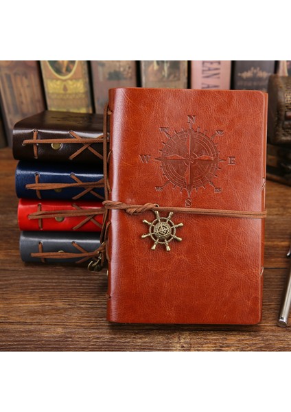 Gri Büyük 165X235MM Retro Vintage Deri Kapak Defter Boş Günlüğü Korsan Tasarım Kağıt Not Defteri Değiştirilebilir Gezgin Not Defteri Kırtasiye Tedarik (Yurt Dışından)