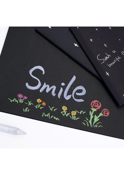 Gümüş 1 Adet Tek Kitap Veya Kalem Yeni Eskiz Defteri Günlüğü Çizim Boyama Grafiti Yumuşak Kapak Siyah Kağıt Eskiz Defteri Dizüstü Ofis Okul Malzemeleri Hediye (Yurt Dışından) indirimleri