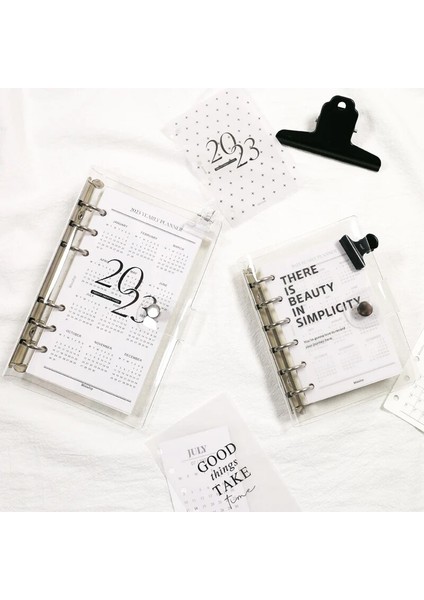 A5 2023 Seti 2023 Takvim Ins Rüzgar Şeffaf Pvc Gevşek Yaprak Kitap Defter Kabuk A5 A6 A7 Gevşek Yaprak Defter Dergisi Seti (Yurt Dışından)