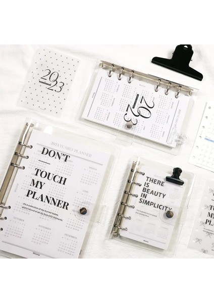 A5 2023 Seti 2023 Takvim Ins Rüzgar Şeffaf Pvc Gevşek Yaprak Kitap Defter Kabuk A5 A6 A7 Gevşek Yaprak Defter Dergisi Seti (Yurt Dışından)