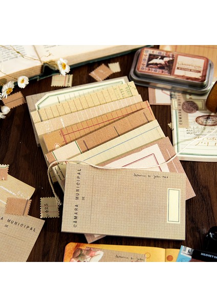H Yoofun 50 Yaprak Hafif Vintage Temel Bloknot Malzeme Kağıt Önemsiz Dergisi Scrapbooking Kartları Retro Arka Plan Dekorasyon Kağıdı (Yurt Dışından) fırsatları