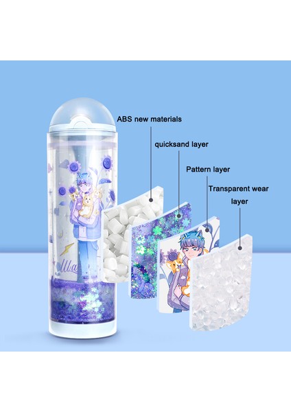 3 Quicksand Yeni 360° Quicksand Kalem Kutusu Tumbler Şeffaf Newmebox Malzemesi Escolar Kalem Kutusu Kaldırma Trousse Scolaire Okul Malzemeleri (Yurt Dışından) indirimleri