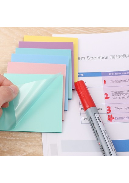 Mor 4'lü Paket (4'lü Paket) 50 Ped/paket Şeffaf 3x3 Inç Yapışkanlı Not Bloknotları Bloknotlar Okul Kırtasiye Ofis Malzemeleri (Yurt Dışından) fırsatları