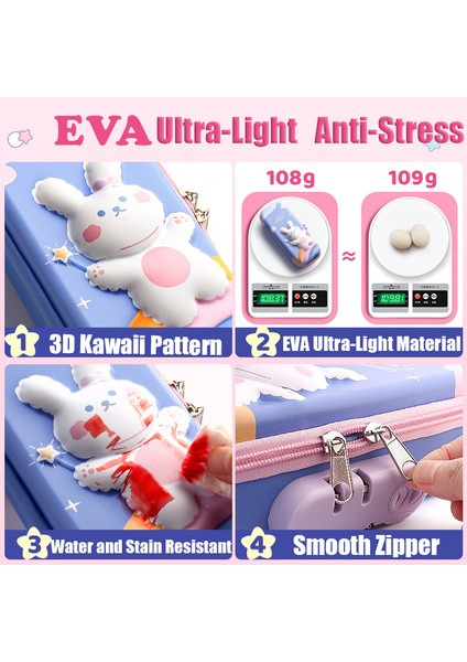 Tavşan Pembe-Loc ile 3D Kawaii Kalem Kutusu Kilitli Unicorn Organizatör Kız Erkek Için Sevimli Kalem Kılıfı Kutusu Çanta Okul Ofis Malzemeleri Öğrenciler Kırtasiye (Yurt Dışından)