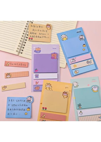 L Karikatür Bloknot Tavşan Yapışkan Not Çıkartmalar Çıkartması Scrapbooking Dıy Kawaii Not Defteri Günlüğü Kırtasiye Okul Malzemeleri (Yurt Dışından)
