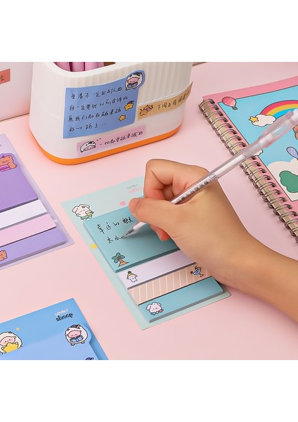 L Karikatür Bloknot Tavşan Yapışkan Not Çıkartmalar Çıkartması Scrapbooking Dıy Kawaii Not Defteri Günlüğü Kırtasiye Okul Malzemeleri (Yurt Dışından)