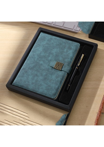 Yeşil Set A5 Chen Lın Retro Pu Deri A5 Dizüstü Günlüğü Planlayıcısı Vintage Pencere Izgaraları Manyetik Toka Not Defteri Kırtasiye Okul Malzemeleri (Yurt Dışından)