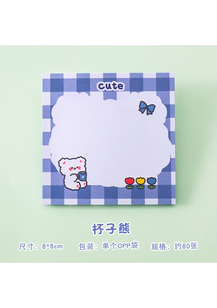 03 80 Sayfa/set Sevimli Mavi Ayı Bloknot Yapışkan Notlar Not Defteri Kırtasiye Okul Malzemeleri Kawaii Kırtasiye (Yurt Dışından)
