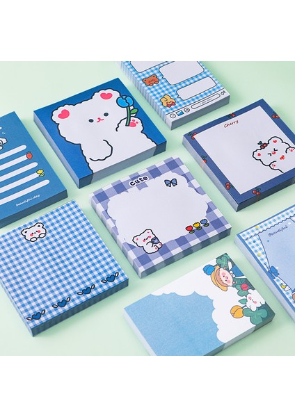 03 80 Sayfa/set Sevimli Mavi Ayı Bloknot Yapışkan Notlar Not Defteri Kırtasiye Okul Malzemeleri Kawaii Kırtasiye (Yurt Dışından)