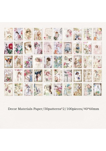 E Journamm 100 Adet/paket Çiçek Malzemeleri Kağıt Mini Kitap Dıy Scrapbooking Sanat Kolaj Fotoğraf Albümü Dekor Önemsiz Dergisi Kraft El Işi Kağıdı (Yurt Dışından)