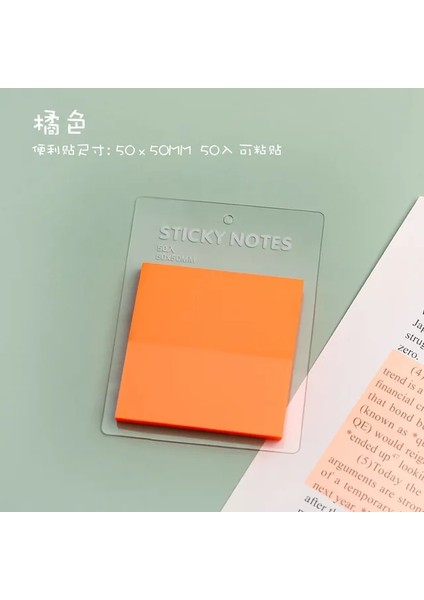 Turuncu 50 Yaprak Renkli Şeffaf Su Geçirmez Yayınlandı 50*50MM Yapışkan Not Pedleri Not Defterleri Okul Kırtasiye Ofis Malzemeleri Için Pozisyonlar (Yurt Dışından)