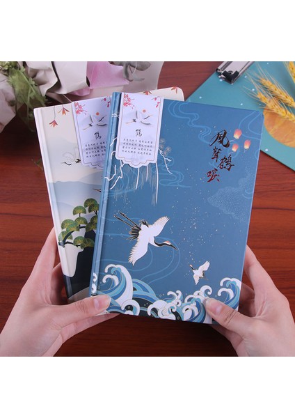 B A5 Defter Antika Vinç Çin Tarzı Retro El Kitabı Avrupa Çizim Net Kırmızı Yaratıcı Nokta Vuruşlu Yatay Çizgi Not Defteri (Yurt Dışından) fiyatları