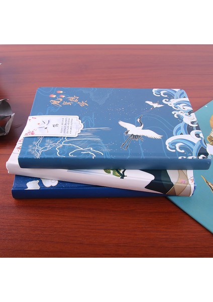 B A5 Defter Antika Vinç Çin Tarzı Retro El Kitabı Avrupa Çizim Net Kırmızı Yaratıcı Nokta Vuruşlu Yatay Çizgi Not Defteri (Yurt Dışından) indirimleri