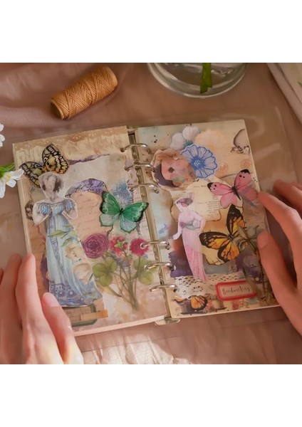 D Yoofun 100 Sayfa Büyük Boy Vintage Scrapbooking Dekor Malzeme Kağıtları Arka Plan Kağıt Dergisi Günlüğü Zanaat Retro Kırtasiye (Yurt Dışından) fırsatları