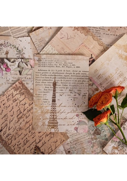D Yoofun 100 Sayfa Büyük Boy Vintage Scrapbooking Dekor Malzeme Kağıtları Arka Plan Kağıt Dergisi Günlüğü Zanaat Retro Kırtasiye (Yurt Dışından) indirimleri