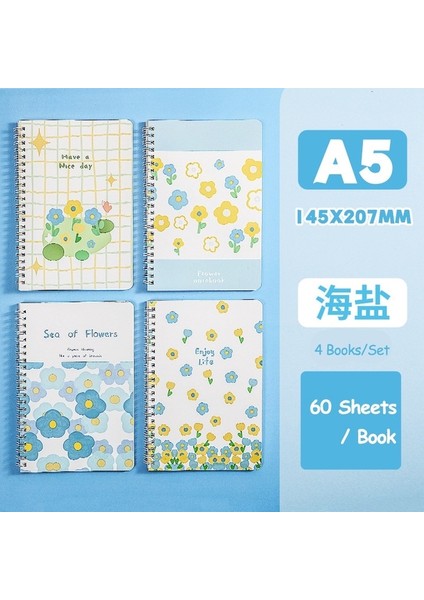 Baysalt 1 Adet A5 Kawaii Dizüstü Dergisi Kpop A5 Sevimli Astarlı Not Defteri Çift Bobin Taşınabilir Defterler Yazma Okul Ofis Malzemeleri Kırtasiye (Yurt Dışından)